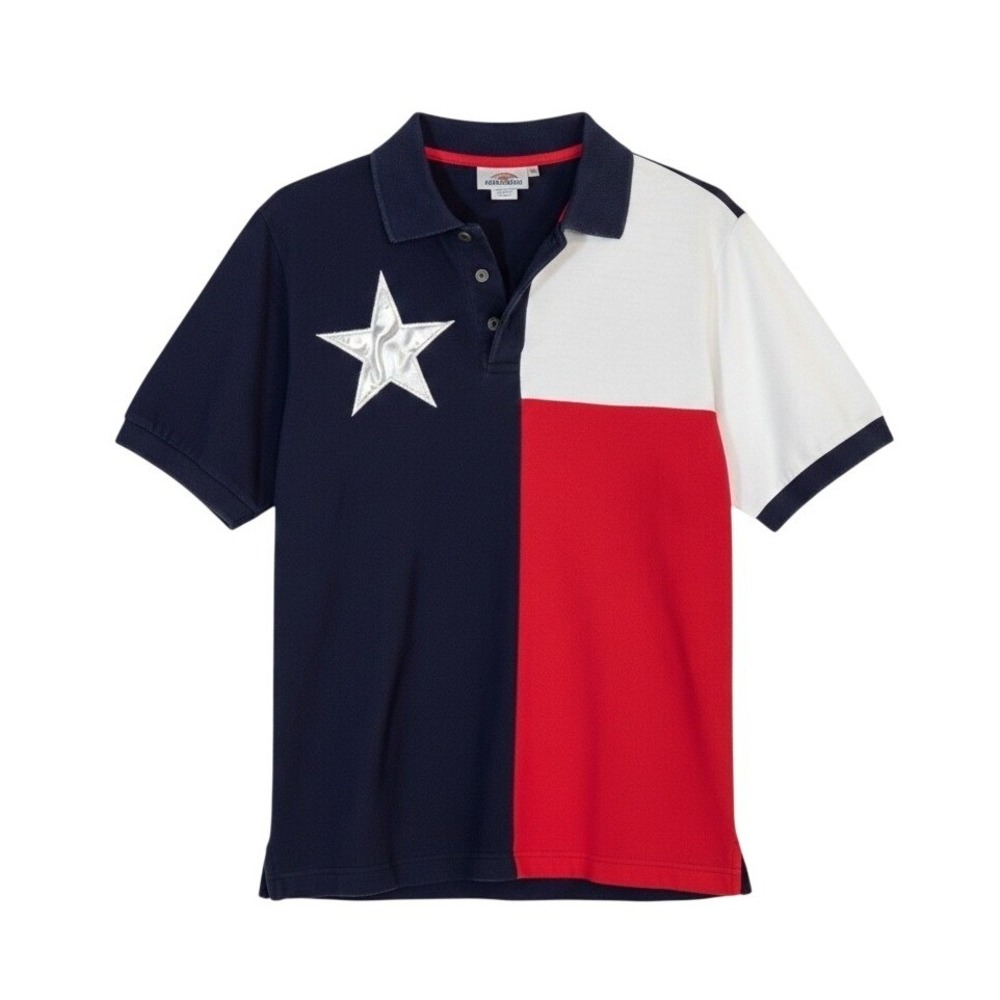 Mens Texas Flag Polo t-Shirt SMALL Short Sleeve Lone Star State